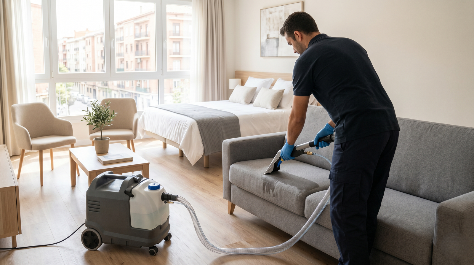 Limpieza de tapicerías premium para Airbnb en Zaragoza